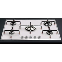 Smeg PV750B 74cm Linea Glass Base 5 Burner Gas Hob in White